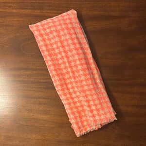 Bright Pink and White Houndstooth Scarf